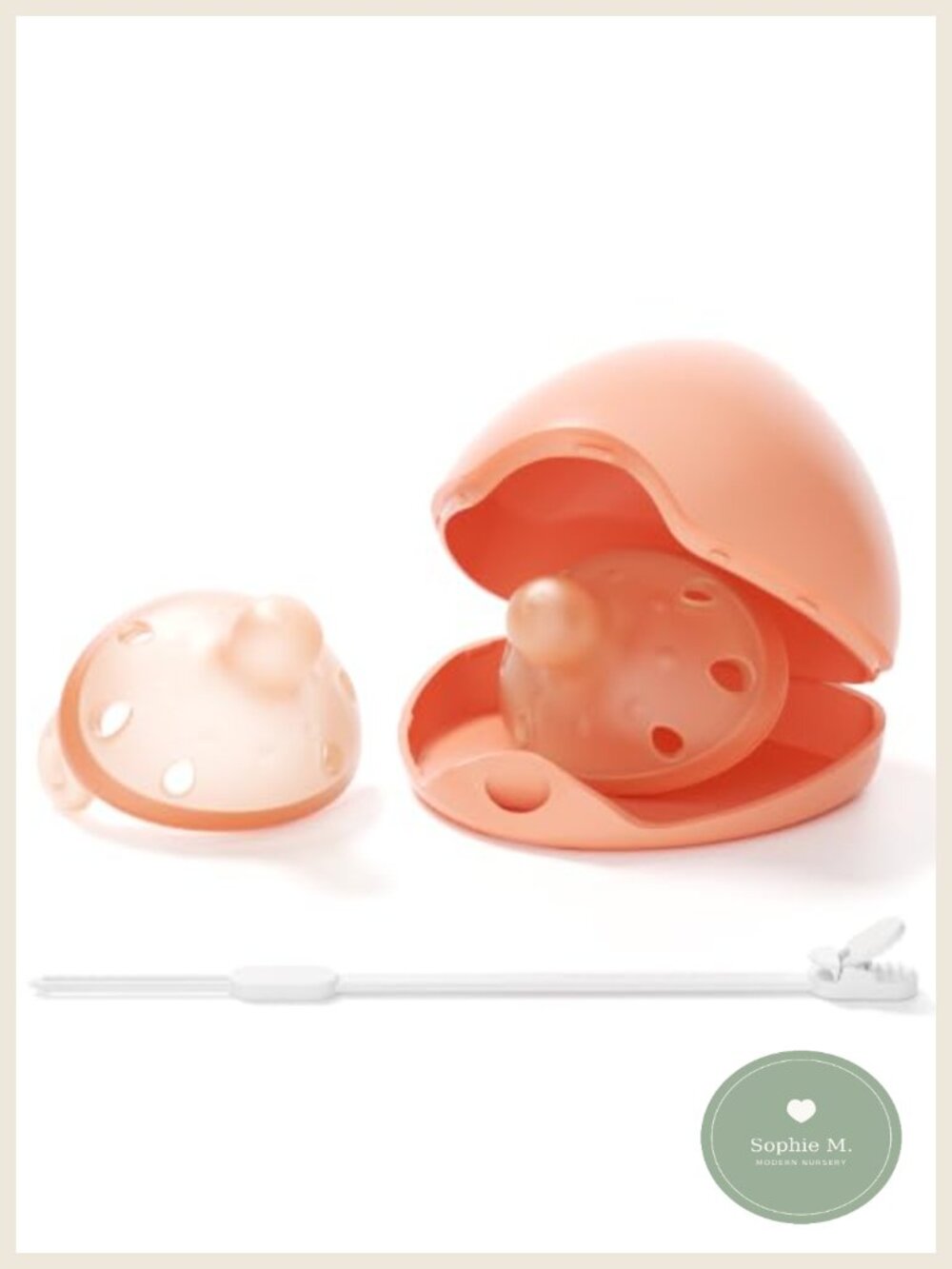 Breast-Like Baby Pacifiers 0-6 Months 4 Pack Clip Case BPA-Free